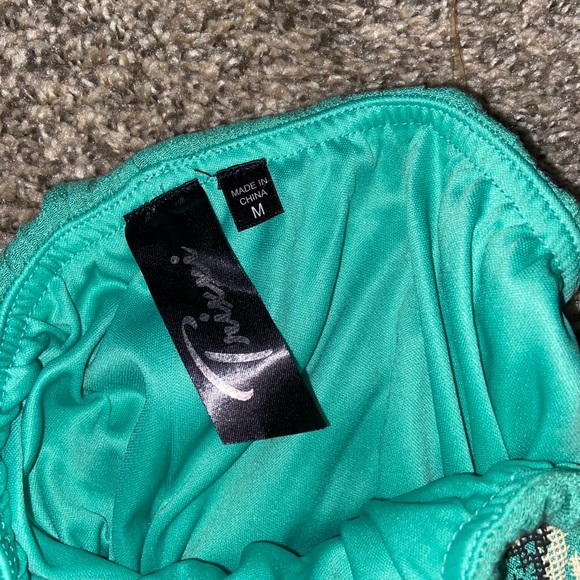 Aqua Strapless High Low Dress - Picture 5 of 5